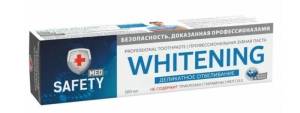Safety med зубная паста Whitening для деликатного отбеливания зубов 100мл